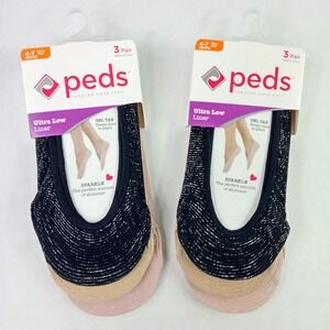 Women's Peds 6 Pair Ultra Low Liner Socks Sparkle